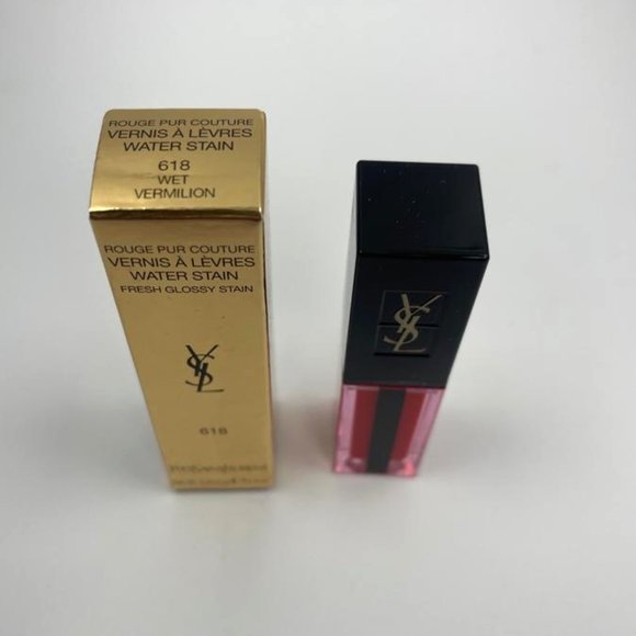YSL Water Stain Lip Stain 618 Wet Vermilion BRAND NEW - Picture 3 of 3